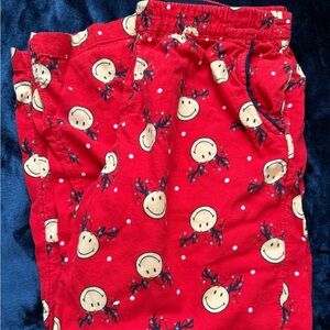 Aerie Red Kids Pajama Bottoms with Reindeer Print